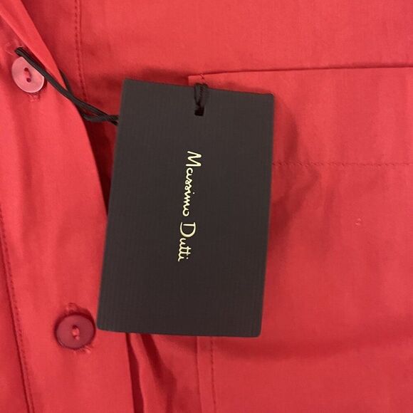 Massimo Dutti Womens Polo Shirt XS Red Relaxed Loose Fit 3/4 Sleeve 5195/557 NWT - Picture 5 of 15